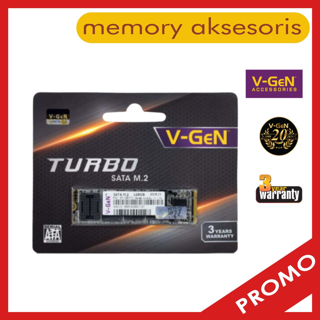 SSD V-Gen Turbo M.2 SATA 128GB, 256GB, 512GB, 1TB VGen M2 128 GB Sata 3