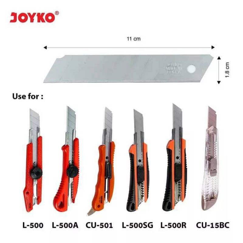 Cutter Blade Refill Isi Pisau Pemotong Joyko L-150 1 Tube 5