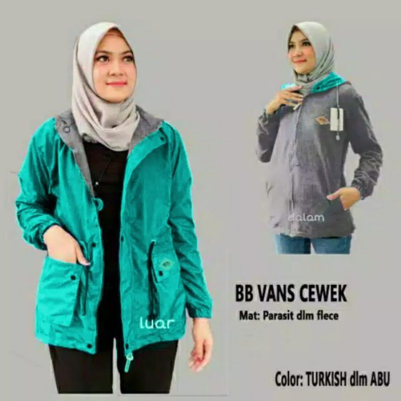 Jaket Parka Cewek Bolak Balik Dari Bahan Parasut Despo Dan Plecee-TOSCA -PINK