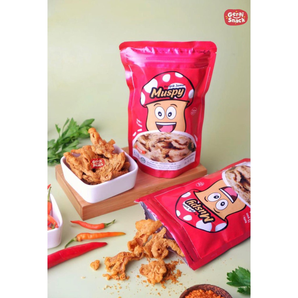 Muspy Keripik Jamur Tiram Crispy Best Seller  Renyah Cemilan Keluarga 75g