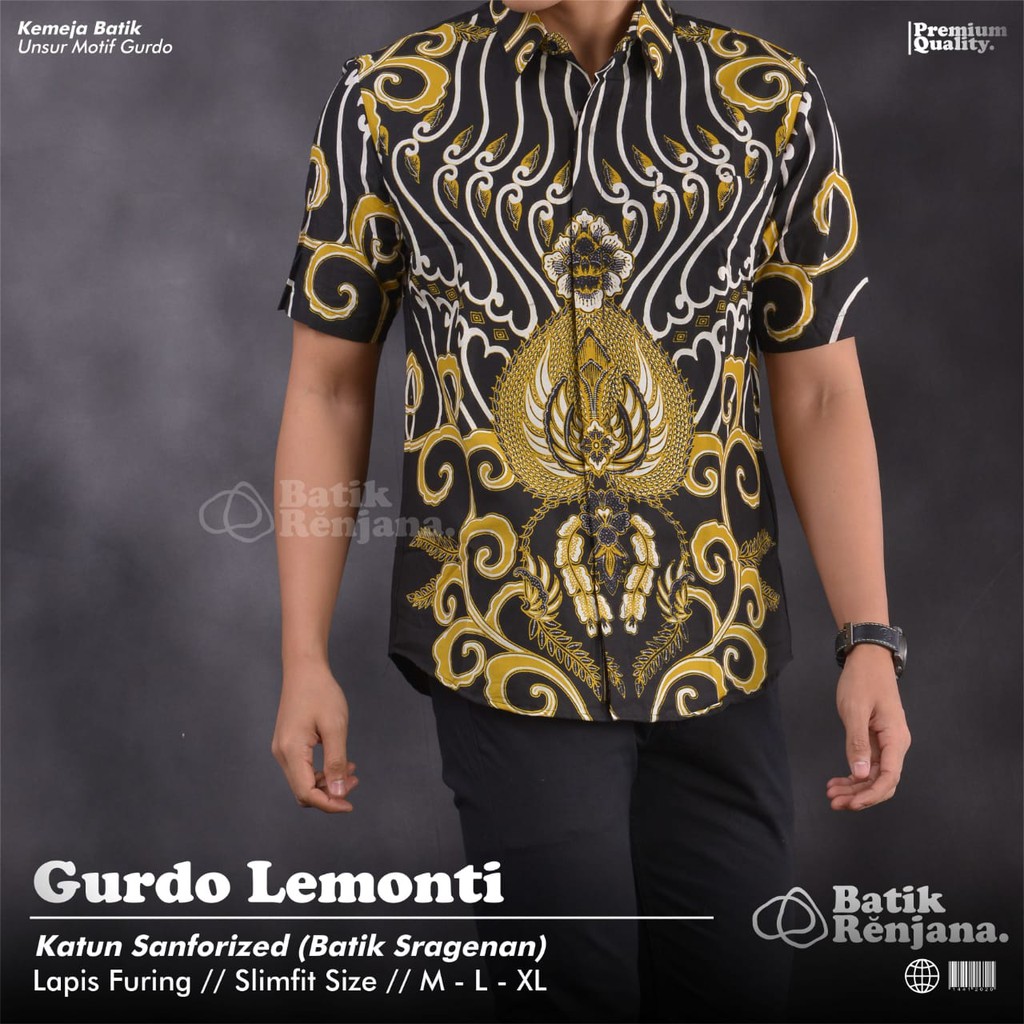 Kemeja Batik Katun by Butik Batik Solo Bahan Katun kode KEMEJA BATIK SOLO GURDO LEMONTI