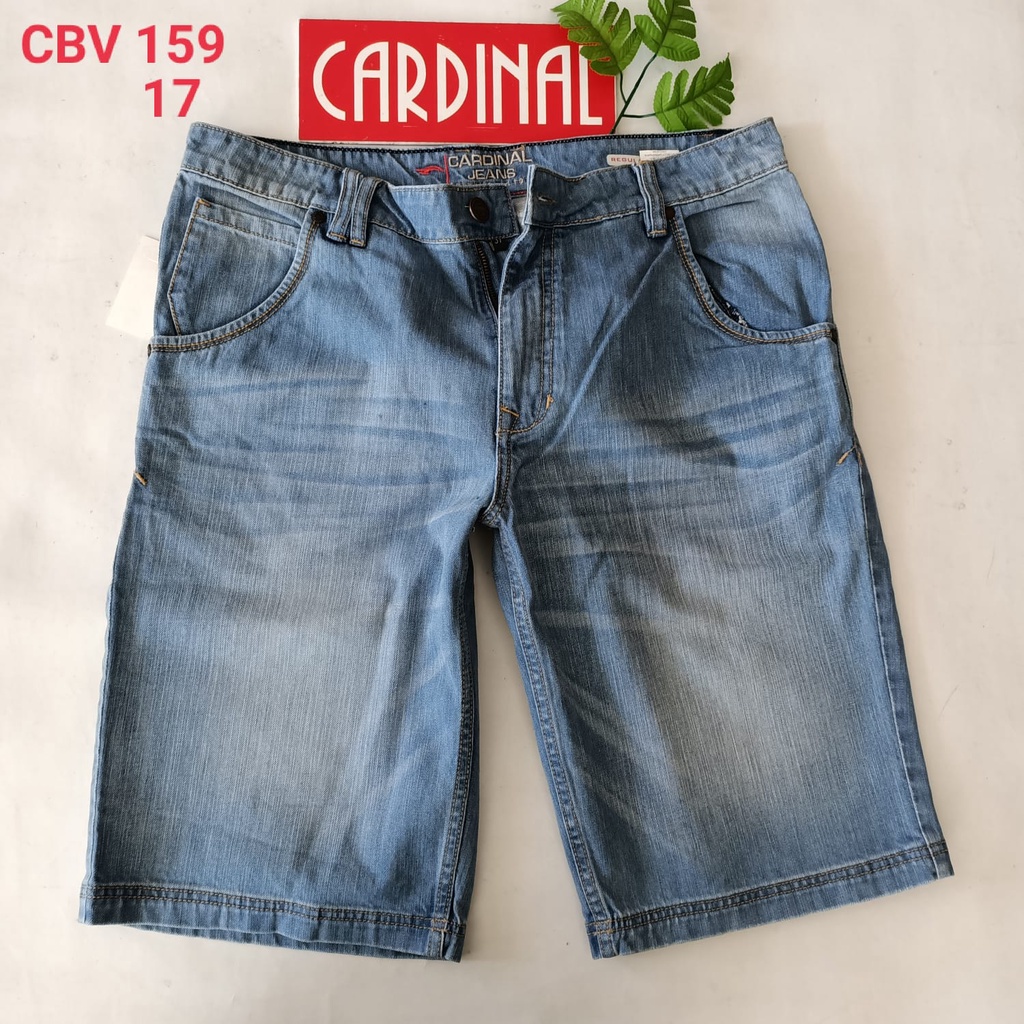 gof 37-38 CBV CARDINAL Celana Pendek Jeans Bermuda Casual Sobek Slimfit Reguler Fit Cowok Dewasa