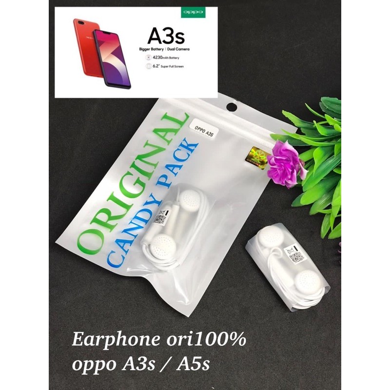 PROMO HANDSFREE OPPO ORIGINAL A3S A5S COPOTAN 100%