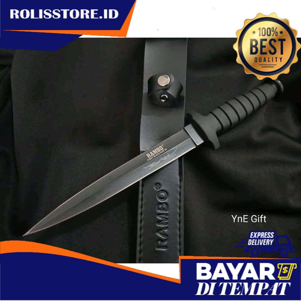PROMO TAJAM COD Pisau Belati Rambo VI Berkualitas. Pisau Rambo 6 Murah Tajam