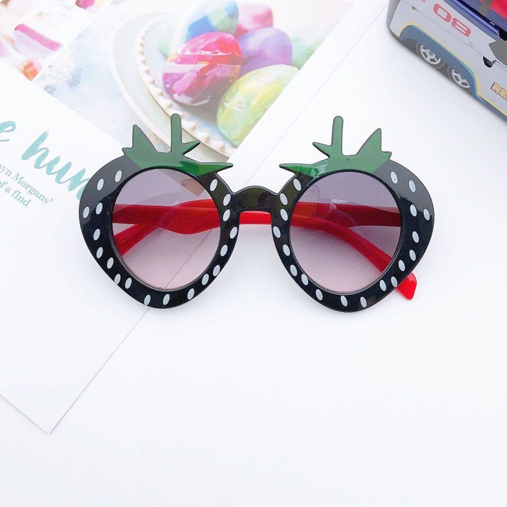 REBUY Rebuy Strawberry Sunglasses Kreatif Tidak Teratur Kartun Gadis Pantai Perlindungan Kacamata Kacamata Kacamata Anak