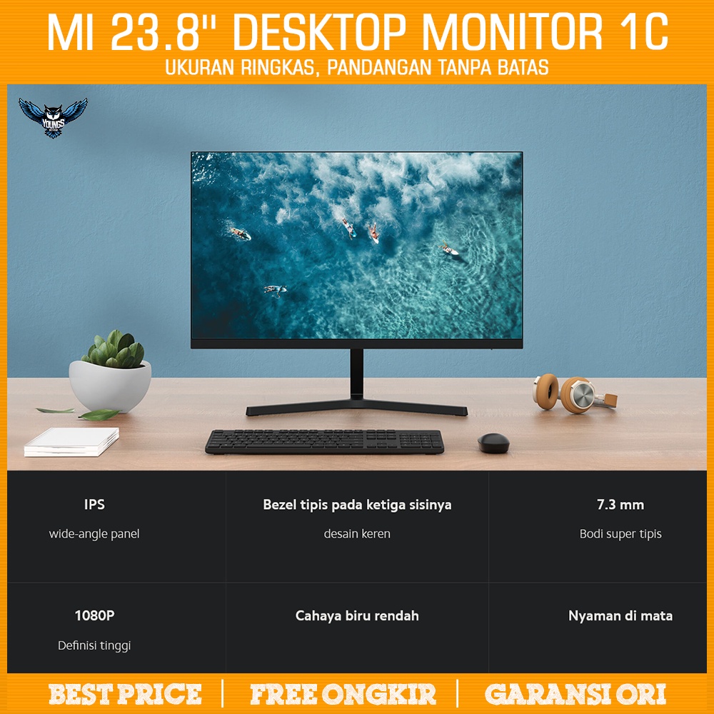 LED Mi 23.8&quot; Desktop Monitor 1C - Resmi TAM 60Hz IPS (Xiaomi 24 inch)