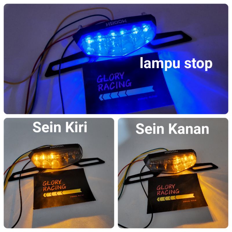 Lampu Stop 3 In 1 Plus Sein Kiri Kanan - Stoplamp Mini 3in1 Universal