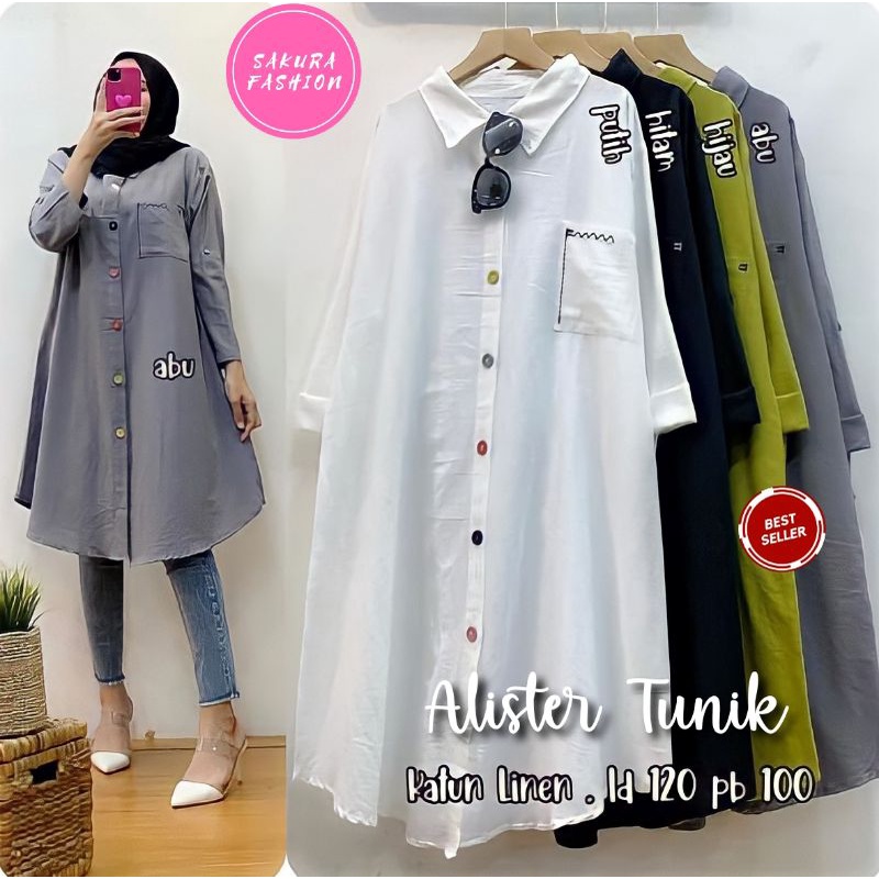 ALISTER TUNIK BY SAKURA•KATUN LINEN LD 120 PB 100