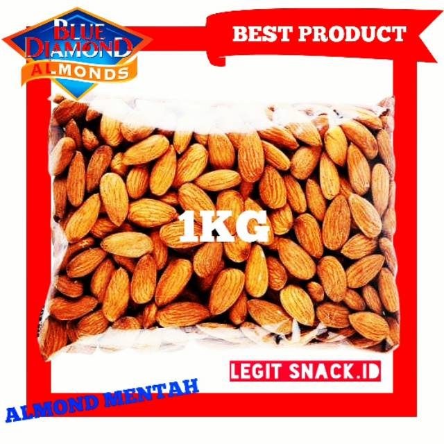 

1Kg Kacang Almond Mentah Kupas Utuh / Natural Raw Almon Whole Blue Diamond