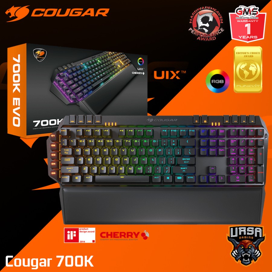 Keyboard Cougar 700K EVO RGB | CherryMX Red Switch | Keyboard Gaming