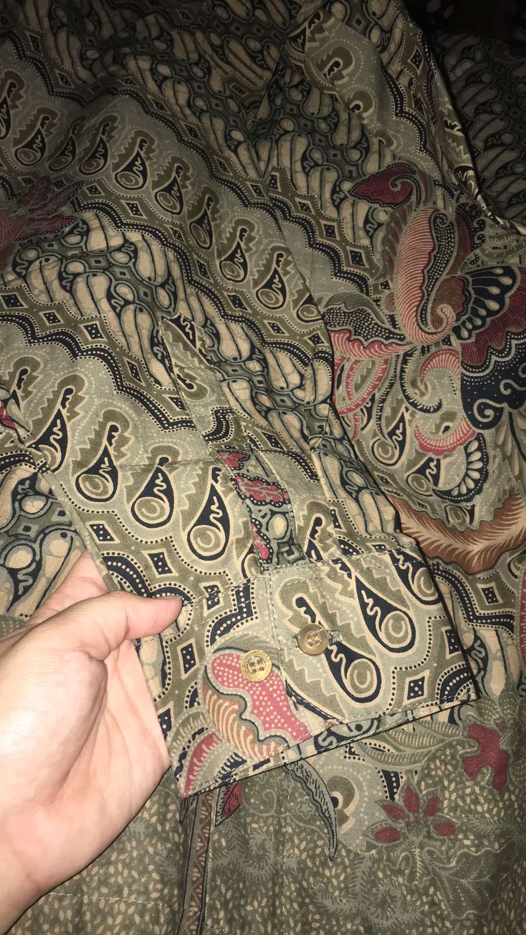 Kemeja Batik Pria Lengan Panjang Premium Parang Seling Kusumo Hijau Terang 725594 Cap 72