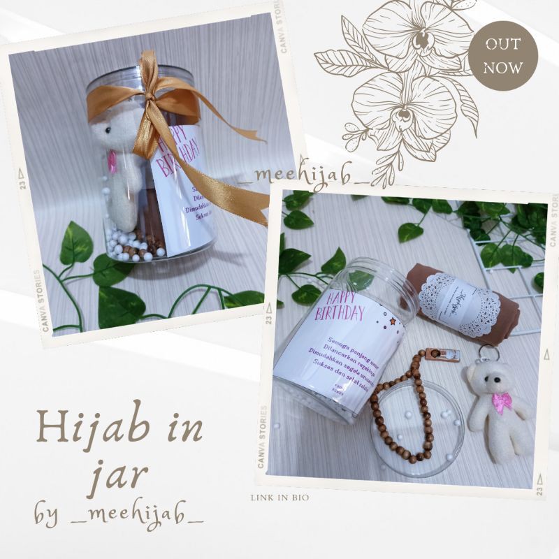 KADO JILBAB BELLASQUARE GIFTBOX HAMPERS HIJAB IN JAR HADIAH ULTAH CEWEK