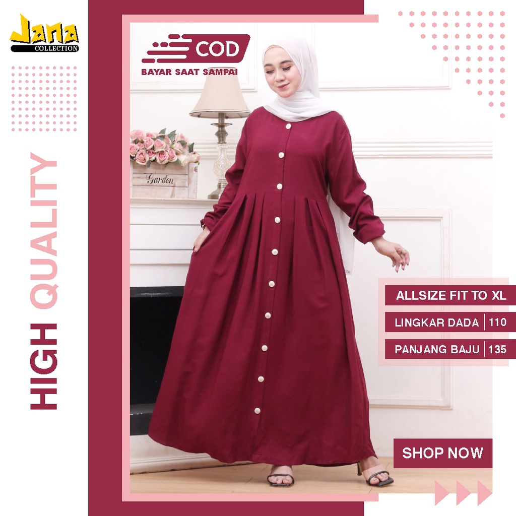 GAMIS NIDIA FULL KANCING | GAMIS RAYON POLOS TALI PINGGANG ALLSIZE FIT TO XL | GAMIS RAYON MAXI | GAMIS RAYON POLOS FASHION MUSLIM WANITA FULL KANCING | PAKAIAN SANTAI SYAR'I | GAMIS NIDIA | GAMIS BUSUI BUMIL