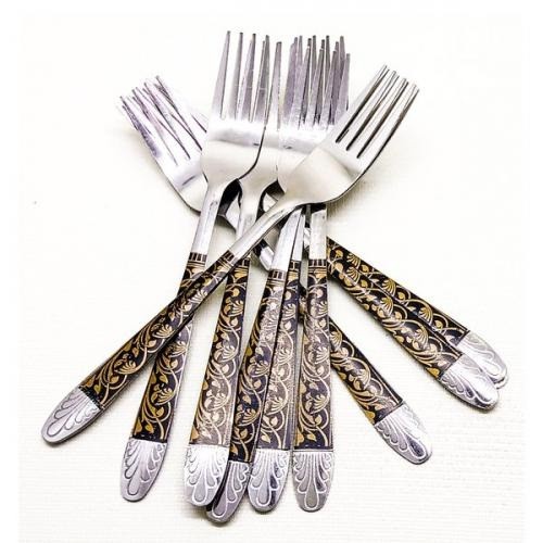 GAR4 - Garpu Stainless Batik Tebal Alat Makan 12pcs