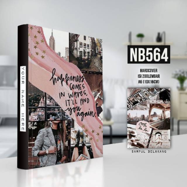 

Notebook A6 motif QUOTE RETRO classic free Custom nama