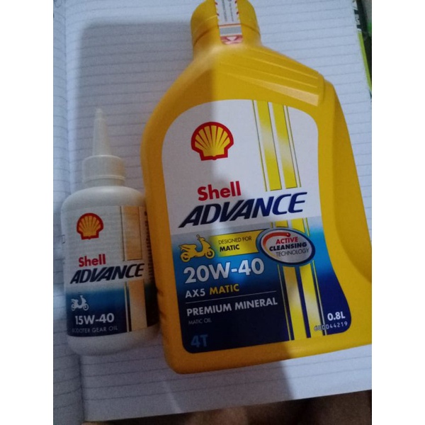 Paket Shell Ax5 Advance Premium matic 20-40w 800ml + gardan shell for mio J/mio sporty/smile/xeon/mio m3/freego