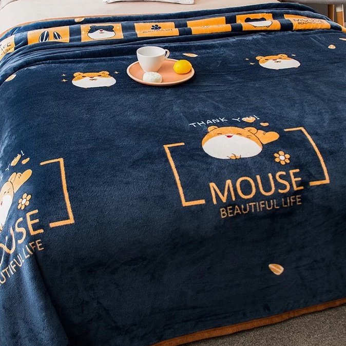 Selimut Bulu Halus 150x200 Motif Keren Murah Asriyasashii Berkualitas-MOUSE 140