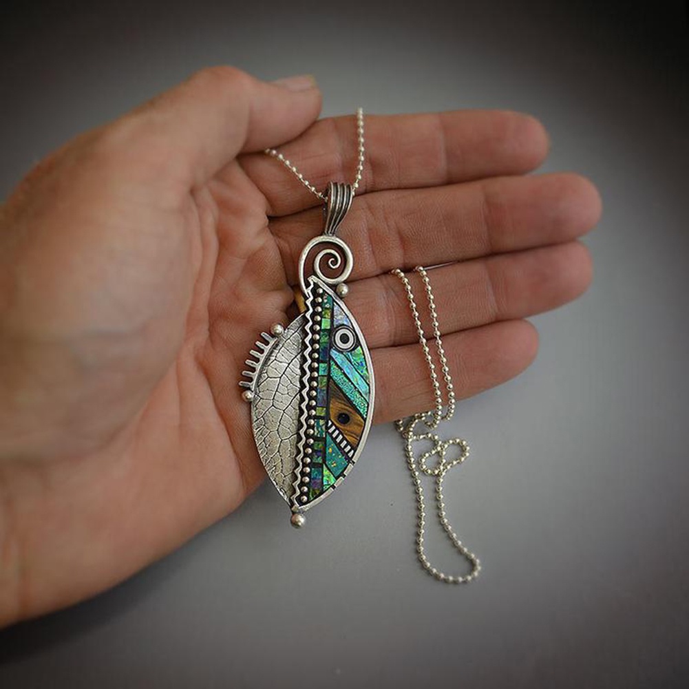 Hu Hu Hu Hu Hu Alat Bantu Pasang Kacamata♡ Set Anting Kait Gantungkalung Rantai Dengan Liontin Bentuk Daun Vintage Untuk Wanita