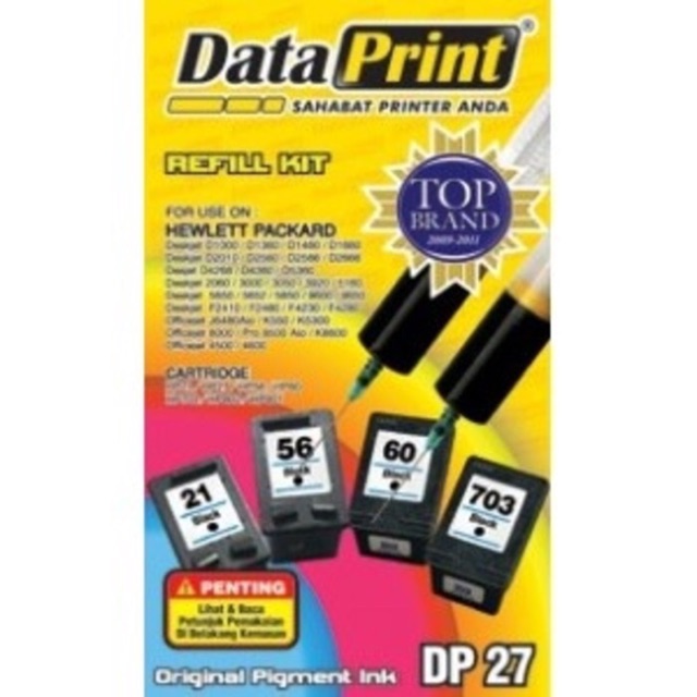 Tinta Suntik Data Print Hitam Dp 27 Printer Hp Atk Shopee Indonesia