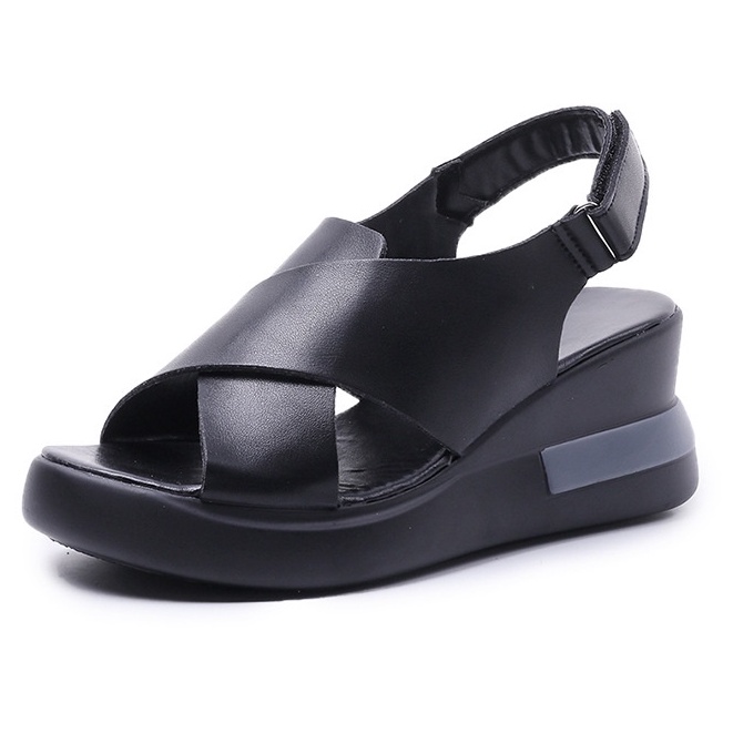 TBIG Size 35 - 42 Sandal Tali Slip On PARVEEN Wanita Import Korea Style Santai Wanita Sandal Wedges