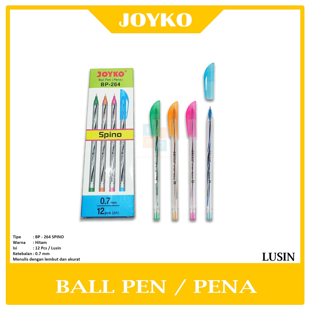 

Joyko - Ballpen BP 264 Spino - Pena Tinta Hitam - Lusin