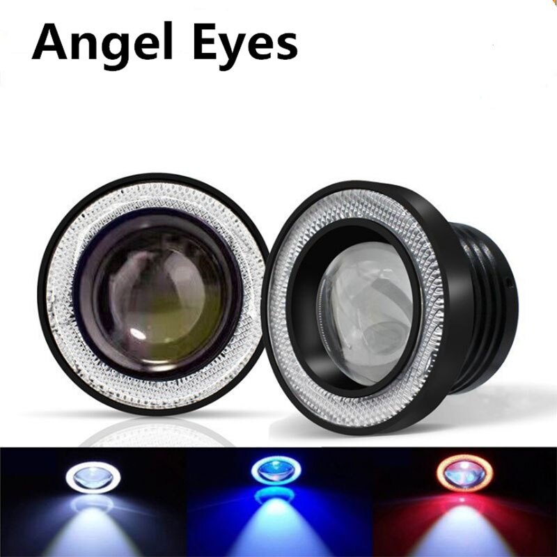 LAMPU LED FOGLAMP FOGLIGHT ANGEL EYES 89MM PROJECTOR