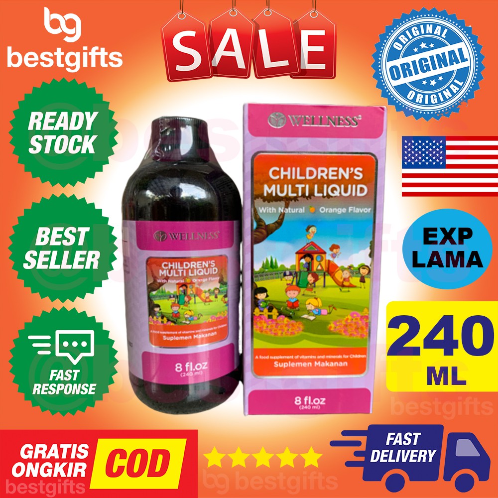 WELLNESS CHILDREN'S CHILDREN MULTI VITAMIN VITAMINS LIQUID MULTIVITAMIN MULTIVITAMINS ANAK 240 ML