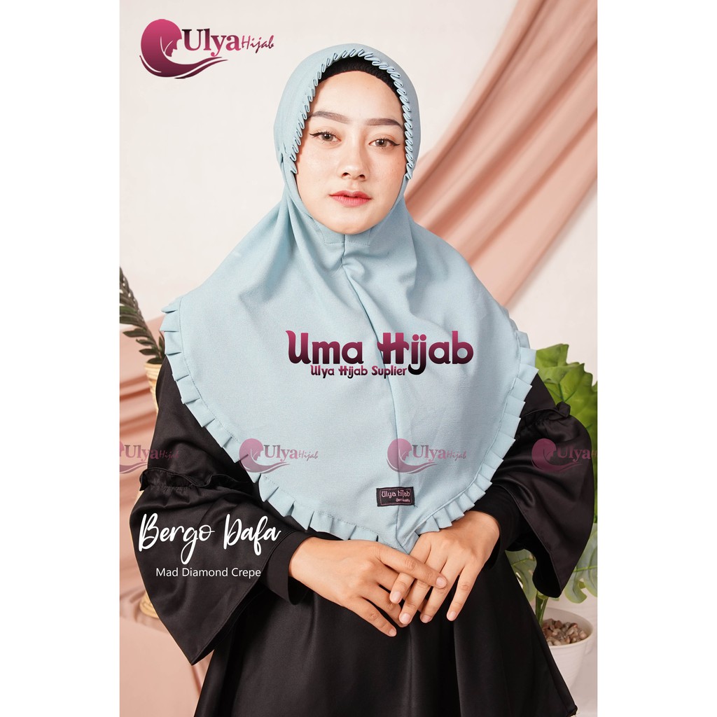 ULYA HIJAB - Jilbab Instant Bergo Dafa Mad Diamond Crepe Brand Ori Ulya Hijab