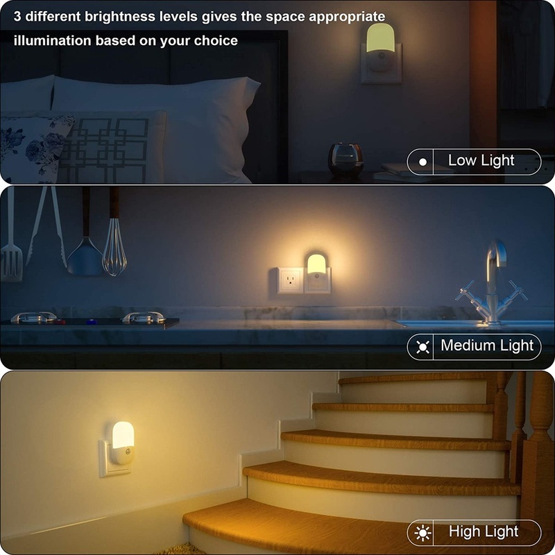 Lampu Malam LED Wireless Dimmable Plug EU / US Untuk Kamar Bayi / Koridor / Dapur