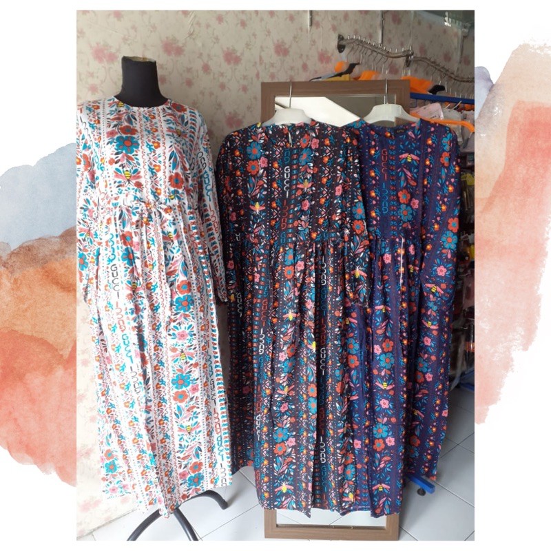 Gamis gucci bunga ori by EXTU | Gamis bunga