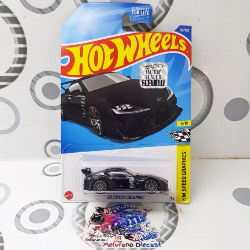 Hot Wheels 20 Toyota GR Supra Hitam Exclusive Recolor Factory Sealed FS