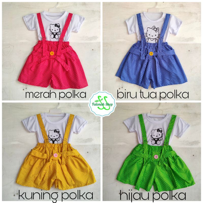 overall anak 2 3 tahun cewek celana kodokan aura dress anak ( overall celana kancing benik )