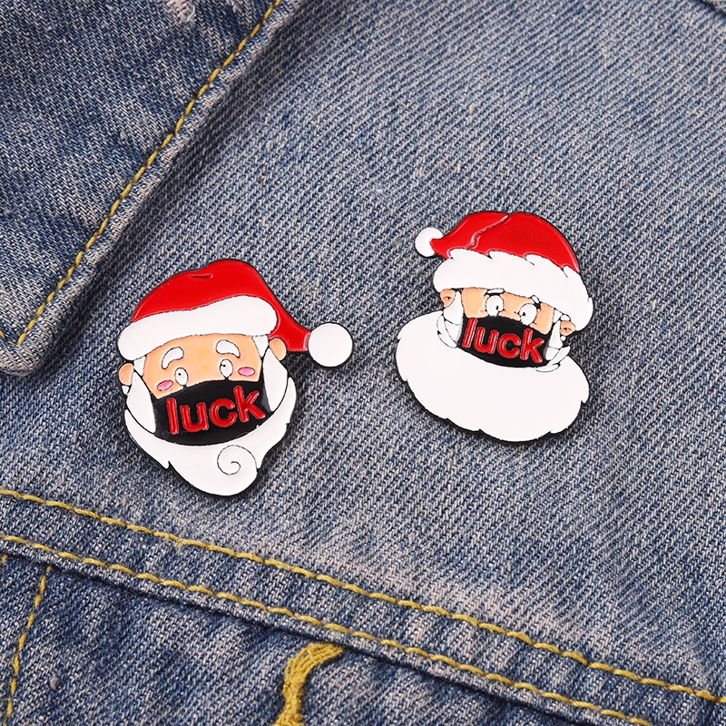 Bros Pin Desain Kartun Santa Claus Untuk Aksesoris Pakaian