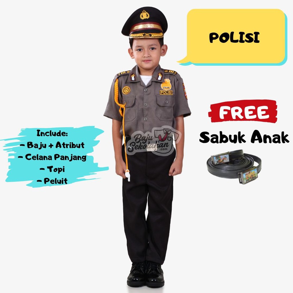Baju Seragam Profesi / Kostum Profesi / Baju Anak Polisi Kostum Polisi Baju Polisi KecilBaju Polisi 