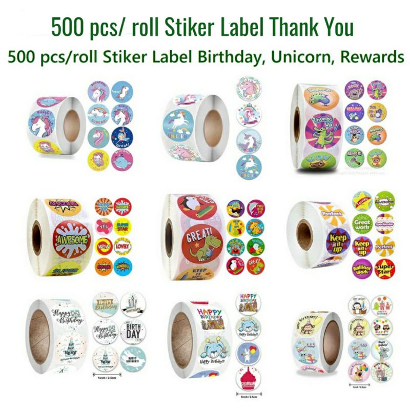 

Sticker Stiker Rol Label Thank You l Bible Verse l HBD l Reward 1 roll isi 500 pcs