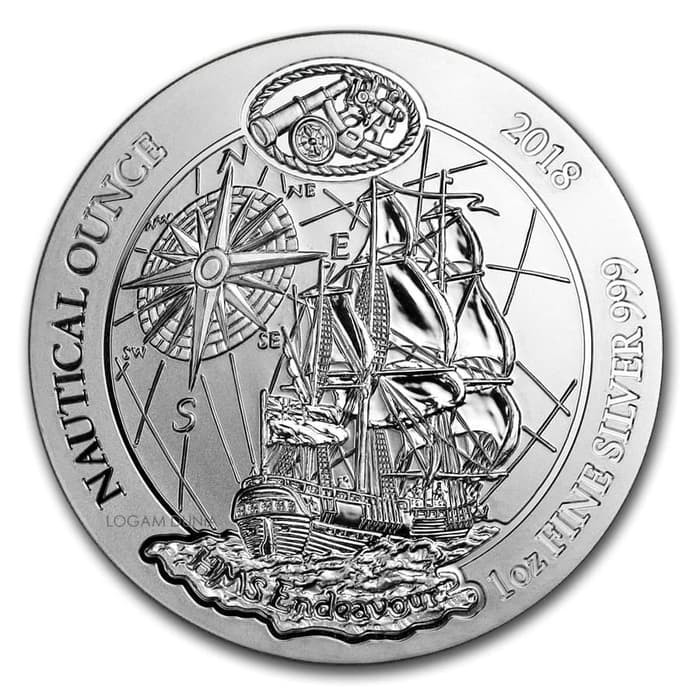Koin Perak 2018 Rwanda Nautical HMS Endeavour 1 Oz Silver Coin
