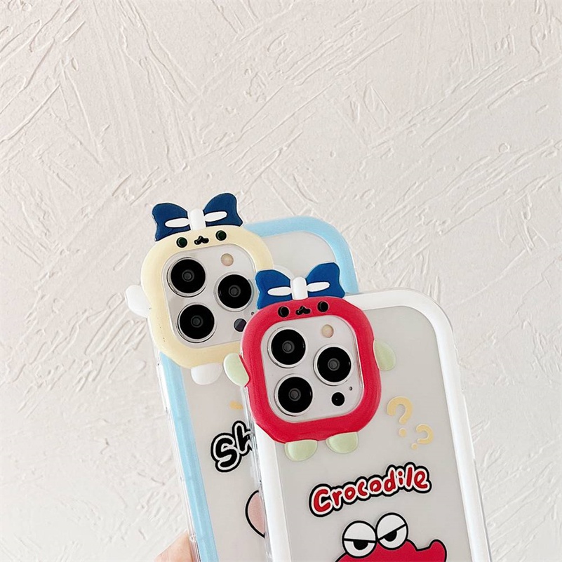 Soft Case Pelindung Kamera Motif Kartun Bahan TPU Untuk iPhone 14 13 12 11 Pro Max X Xr Xs Max 7 8 6 6s Plus SE 2020
