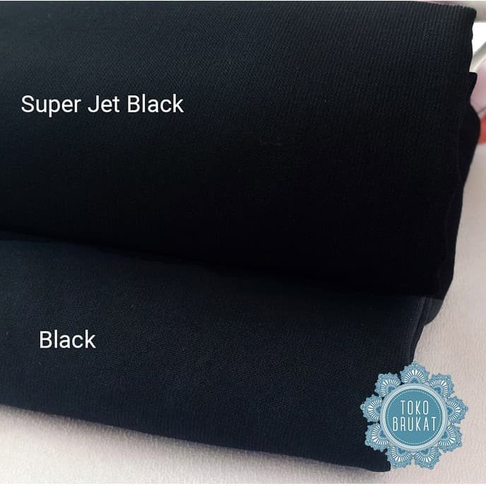 Kain Jet Black Woolpeach / Wolfis / Wolvis - Per Yards (Grosir 1 Roll)