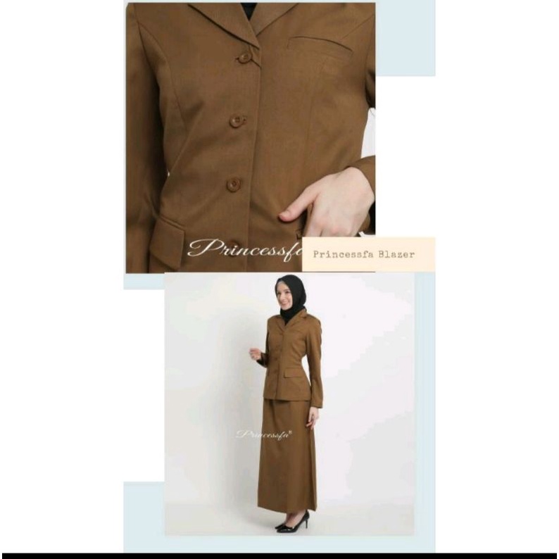 Baju Dinas Wanita Pemda Aceh Blazer PNS ASN Keki Seragam Pemda Khaki Wanita Baju Guru coklat tua