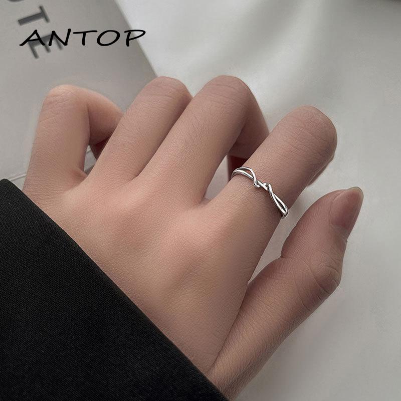 Cincin Model Terbuka Desain Geometri Gaya Simple Untuk Wanita