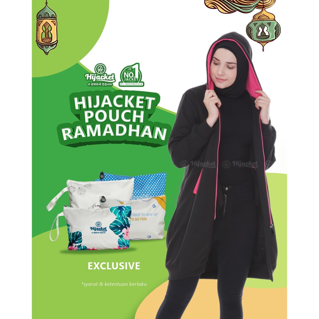 Jaket Tebal Wanita Hijab Hijacket Basic Black Hijaket Hoodie Original Model Polos Panjang-1