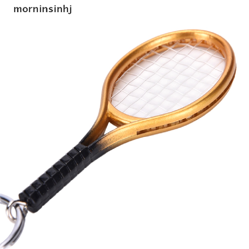 Mornin Gantungan Kunci Bentuk Raket Tenis 3d Bahan Metal