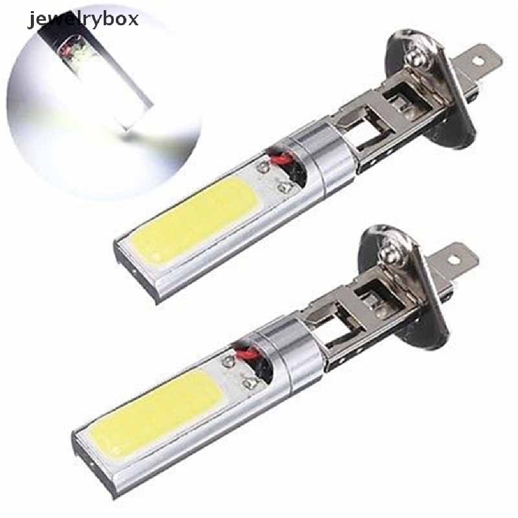 (Box) 2pcs Lampu Kabut Depan DRL LED COB H1 Warna Putih Untuk Mobil