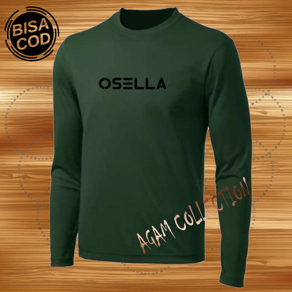 Agam Collection Baju Kaos Distro Osela Text Hitam Lengan Panjang Premium Quality