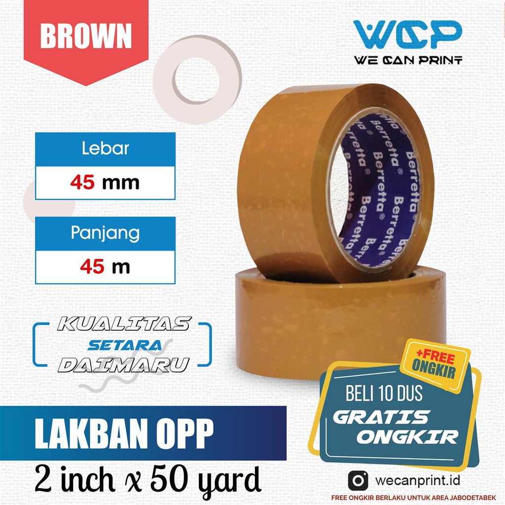 

Lakban Bening / Coklat Selotip 45mm x 50 yard