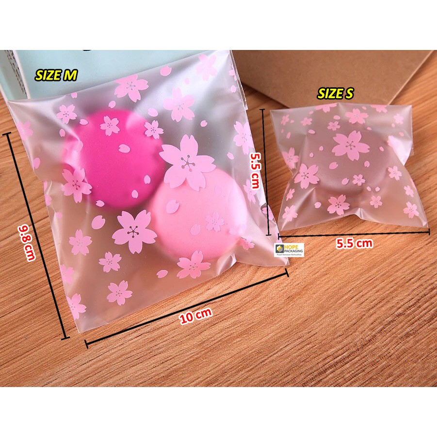 

[3 Pack/300 pcs] Kemasan Plastik Packing Kue Permen/ Hadiah Cookies Bag OPP Fancy Motif + Lem Perekat