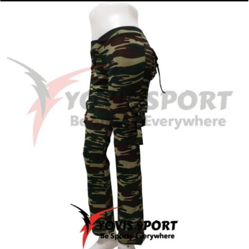 Celana senam wanita model pdl/cargo loreng yovis sport