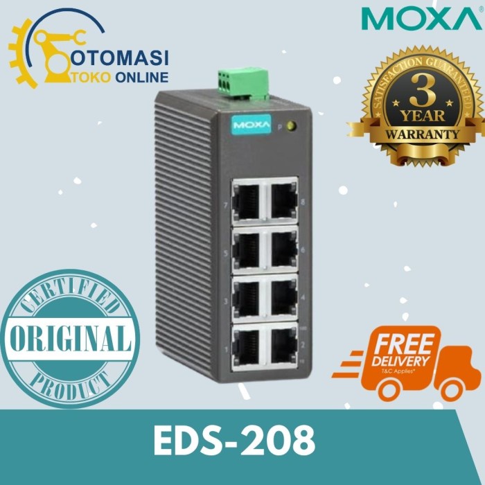 {elekstore} Moxa EDS-208 unmanaged Ethernet switch Limited