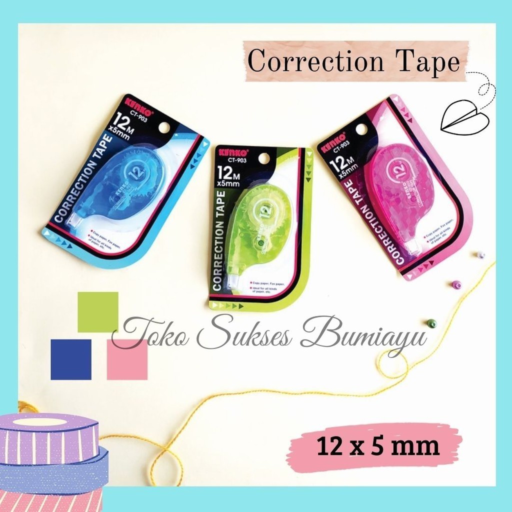 

Tip-Ex kertas / Correction tape Kenko CT-903 / Tipe Ex Kertas Kenko CT - 903 /Tipe Ex Pita Kenko 12m