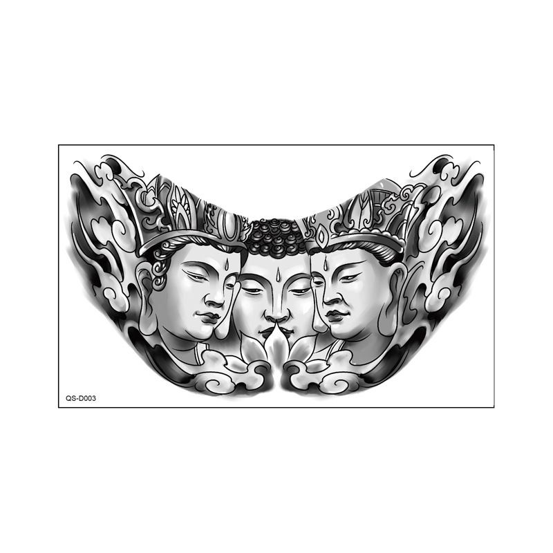 tato temporer Buddha full dada ukuran 31x19.1CM Tipe QS-D Tattoo Temporary Chest tatoo Buddhist